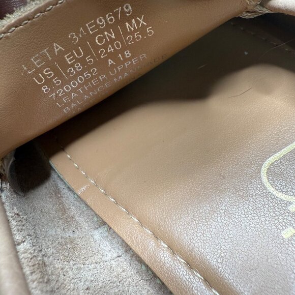 Calvin Klein Womens Loafers Size 8.5 Beige Leather Slip-On Driving Shoes - Picture 5 of 7